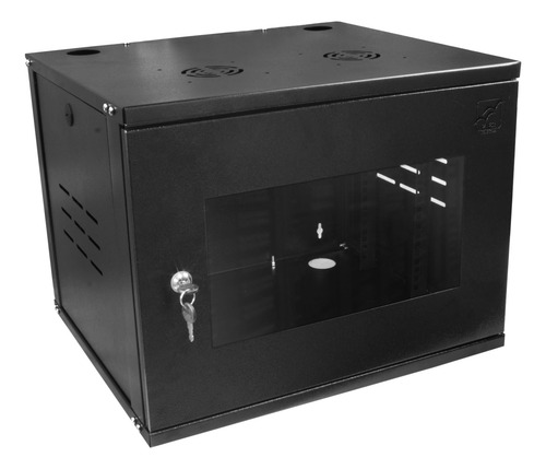 Mini Rack 8u X 470mm Com Visor Acrílico Dvr Cftv Ti 19 Preto
