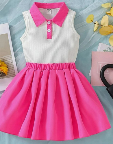 Conjunto Deportivo Fucsia Con Blanco De Niña