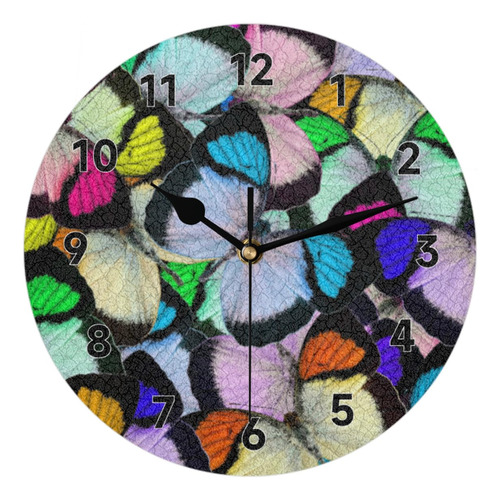 Reloj De Pared Con Diseño De Mariposa Silencioso Grande De