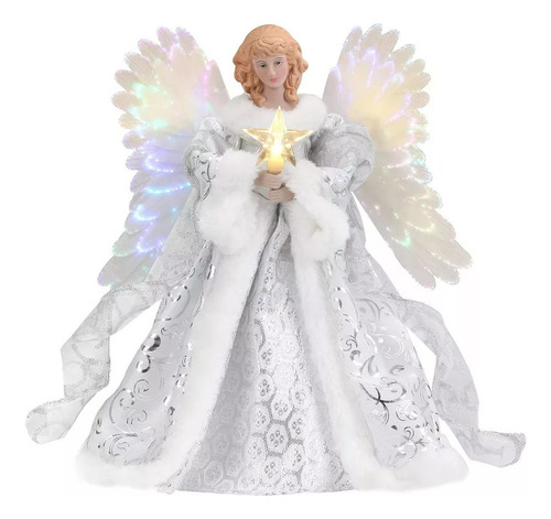 Ángel Punta Del Árbol Con Luces
