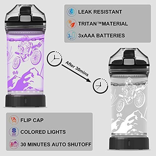 Botella De Agua Ammonite Kids Para Motocicletas Con 3d Glowi