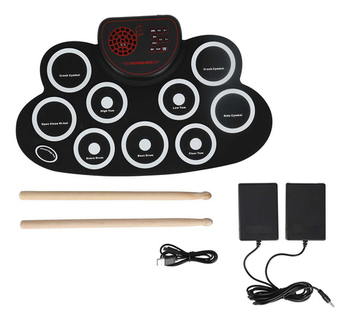 Set Electrónico De Altavoces Drum Pads, Recargable Por Usb,