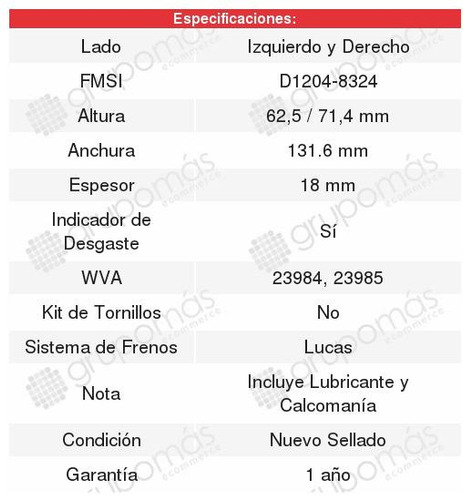 Juego Balatas Ceramicas (d) Mini Mini Cooper S Clubman 08-12