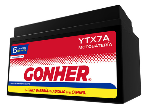 Batería Para Moto Tecnología Agm Gel Gonher Tipo Ytx7a