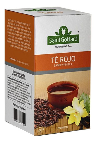 Té Saint Gottard rojo con vainilla x 20 saquitos