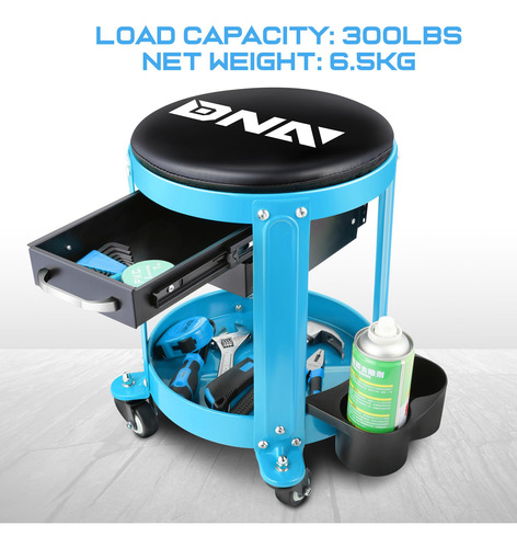 Taburete Mechanics Roller Seat Creeper Dna Motoring Blue