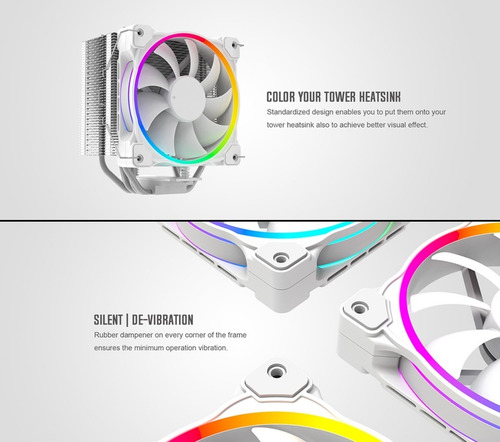 Imagen 4 de 10 de Set 3x Coolers Pwm 120mm Argb Id-cooling Zf Blancos !