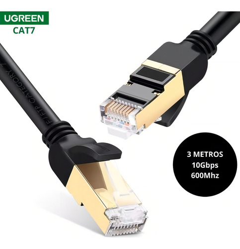 Cable Ugreen Ethernet Lan Cat7 Giga Pathcord De 3 Metros