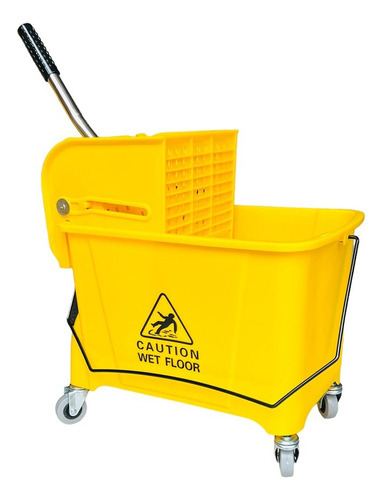Balde 20 Litros Con Exprimidor Color Amarillo