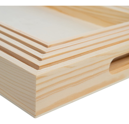 Bandejas De Madera Anidadas Para Servir, Juego De 5 Bandejas