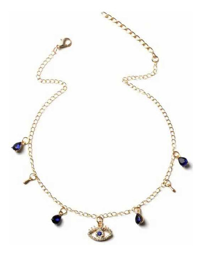 Collar Ojo Turco Plata 45cm