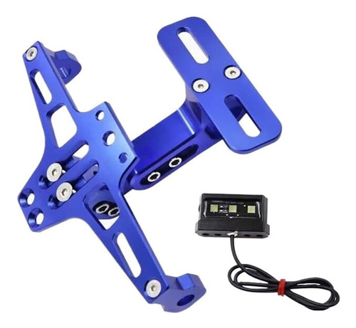 Porta Placa Universal Para Moto Ajustable Con Luz Led R6 Ns