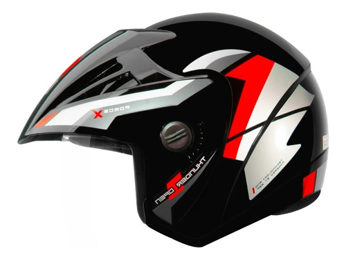 Capacete Moto Aberto Ebf Thunder Open Preto Com Viseira