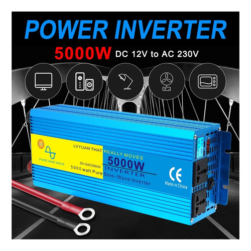 Inversor De Onda Sinusoidal Pura For Coche, Convertidor 12v