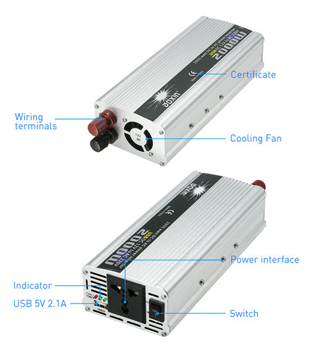 Inversor De Corriente Portátil Para Automóvil De 2000 W W Dc