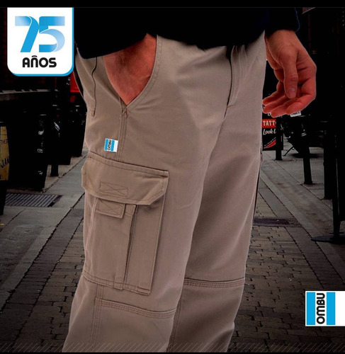 Pantalón Cargo Reforzado C/bols P/celular Ombu Pack X 6u.