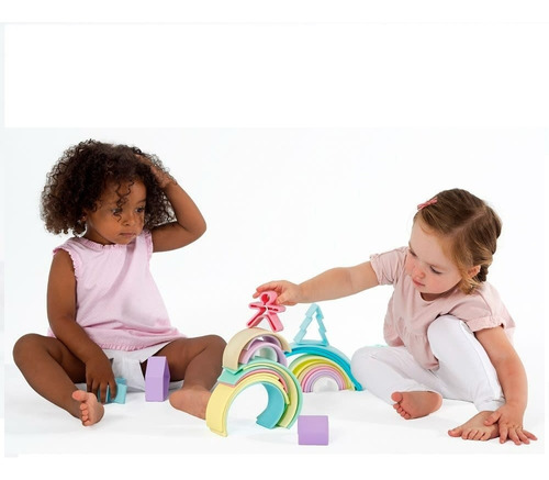 Juguetes Para Bebes Arcoiris Colores Pastel 12 Piezas Dena 