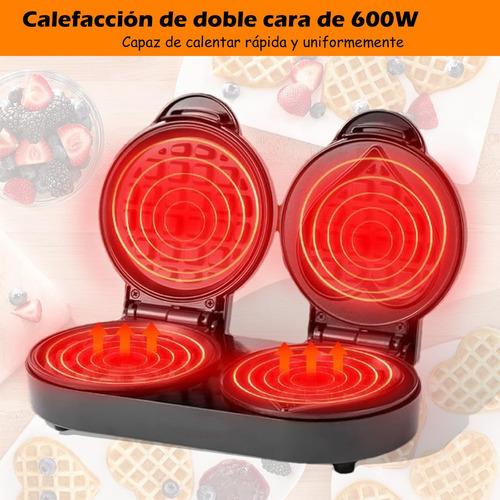 Mini Waflera De Doble Plato, Wafflera Cocina, Máquina Para