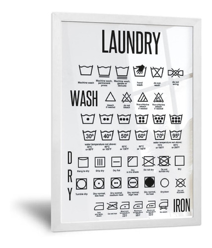 Cuadro Minimalista Para Lavadero - Laundry Wash - 30x42 Cm