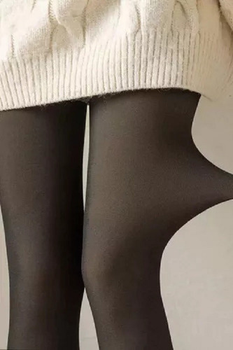 Media Panty Con Piel Frisada Super Abrigo Negra Negro Xl