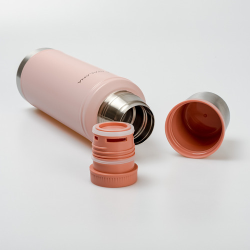 Kit Termo 1l + Mate 236ml Doble Acero Inox Frio Calor 20hs Rosa