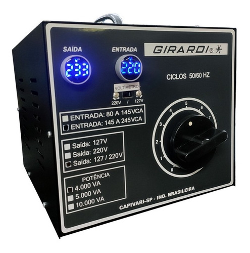 Regulador Manual De Tensão Girardi  220/bivolt 5000va 3500 W
