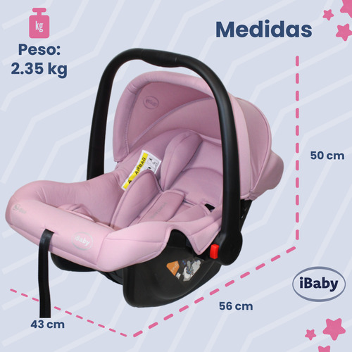 Autoasiento Porta Bebé Grupo 0+ Portaré Ibaby 3 En 1 - Rosa Portaré Rosa