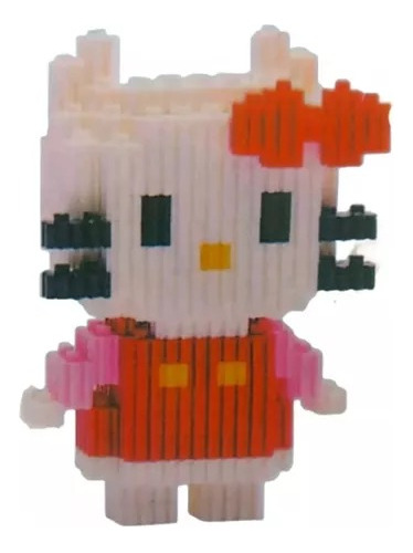 Mini Bloques Didáctico Hello Kitty Figura 3d Armable 450pzs