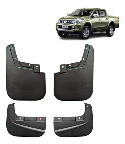 Juego 4 Aletas Guardafango Mitsubishi L200 2015-2018