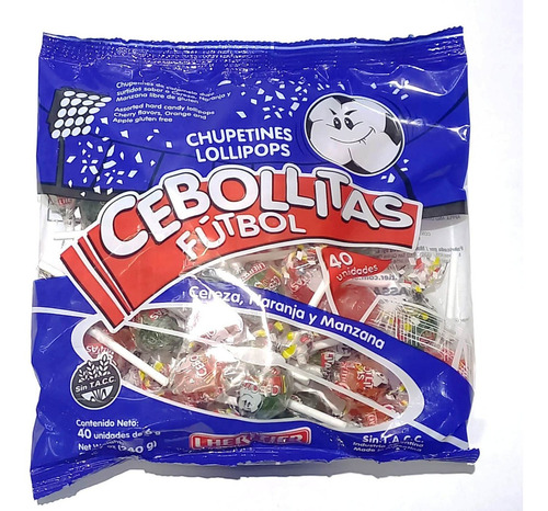 Chupetines Cebollitas Fútbol X 40u. - 5 Soles Cotillón