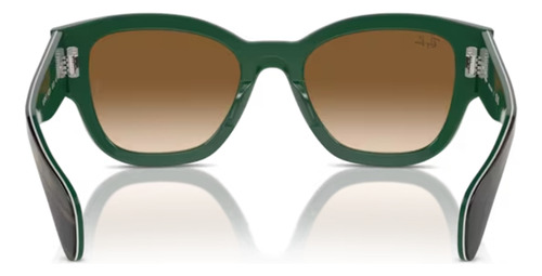 Óculos De Sol - Ray-ban - Jorge - Rb7681s 140251 52 Armação Verde Listrado Sobre Verde Haste Verde Listrado Sobre Verde Lente Transparente E Castanho Desenho Quadrado