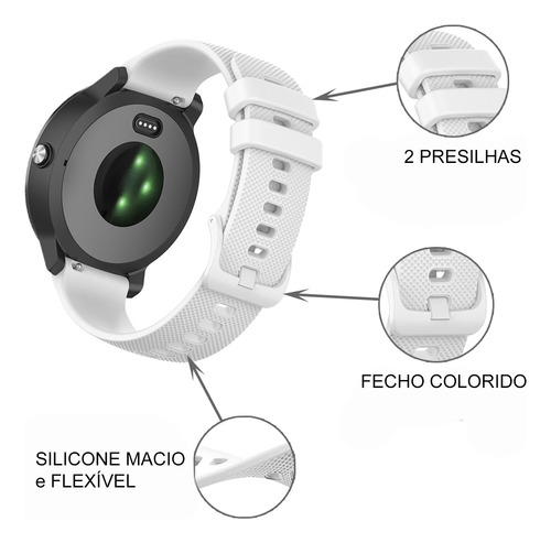 Pulseira + Capa Pc + Plugue Compatível Com Forerunner 165