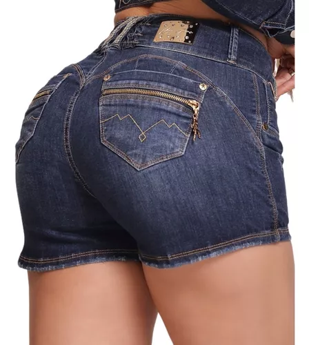 Short Jeans Feminino Rhero Com Bojo Empina Bumbum Original