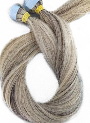 Cabelo Humano Loiro Mechado Brasileiro Fita Adesiva 20g 70cm