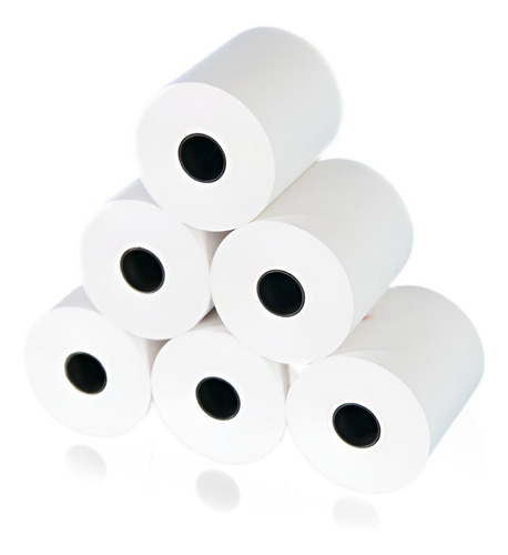 Papel Rollo Termica 50 Rollos Papel Termico 80x70 Impresora Color Blanco