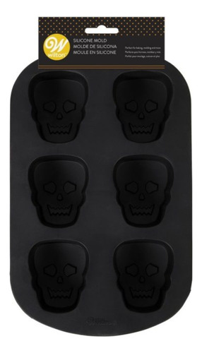 Molde Silicón Cráneo C/6 Cav Halloween Color Negro