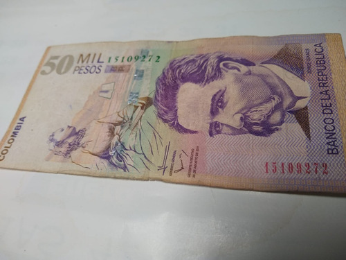 Billete 50.000 Pesos Colombianos Antiguo 