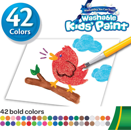 Crayola Kids Washable Paint Pint, 42 Ct. Regalo Para Niños,