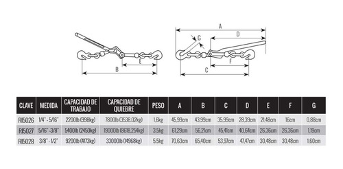 Tensor Cadena Dogo Tuls Ri5027 5/16 A 3/8puLG 15300955