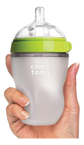 Comotomo Biberón Natural Feel Verde 8 Onzas