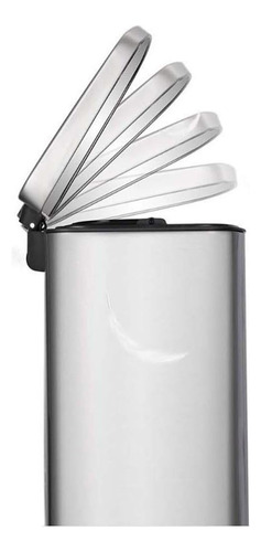 Papelera Metálica 30lts Basurero Acero Inoxidable Reciclaje