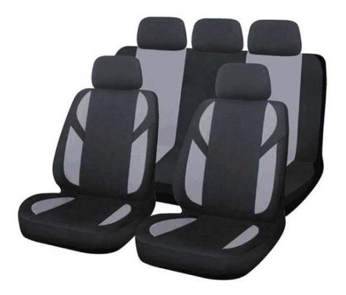 Juego Cubreasiento Universal Auto Ix46 Tela Negro Y Gris