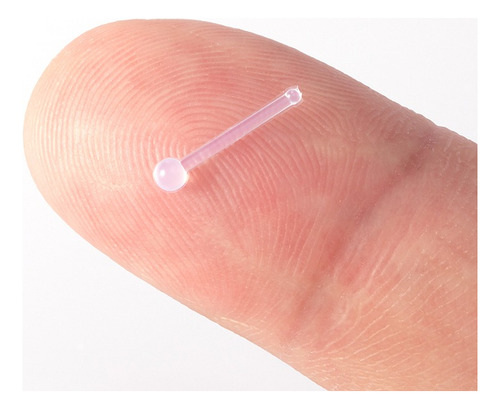 Piercing Transparente Para Nariz En Forma Recta Con Puntito