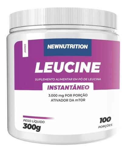 Suplemento em pó NewNutrition  Leucine l-leucina Leucine em pote de 300g