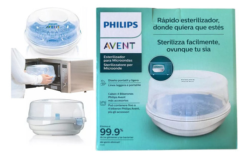 Esterilizador De Microondas Vapor 4 Mamadeiras Philips Avent