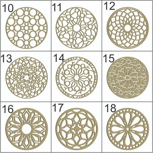 Trio Mandalas Decorativa Mdf 45x45cm 3mm Sem Pintura Mdf Cru