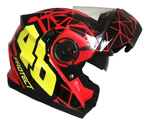 Casco Abatible Gráfico Red Roja Estilo Italiano Certificado Color Rojo Tamaño del casco M (57-58 cm)