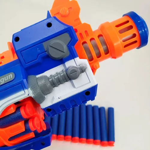 Arma De Brinquedo Lançador Nerf Automática Pilhas Com 20 Dardos