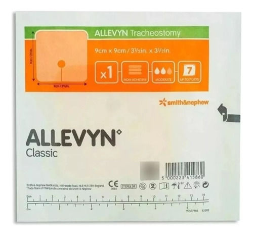 Curativo Para Traqueostomia Allevyn 9cmx9cm Kit Com 5 Unid