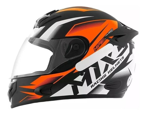 Capacete para moto  integral Mixs  Fokker  laranja storm fosco tamanho 62 